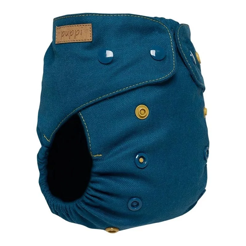 Puppi mosható pelenka külső - patentos - merinói gyapjú - Royal Blue